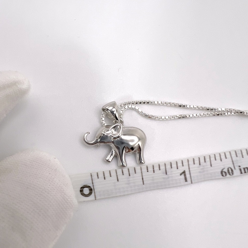 .925 Sterling Silver Elephant Necklace - Picture 14 of 14